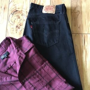 LEVI'S 501 Button Up Original Fit Black Jeans